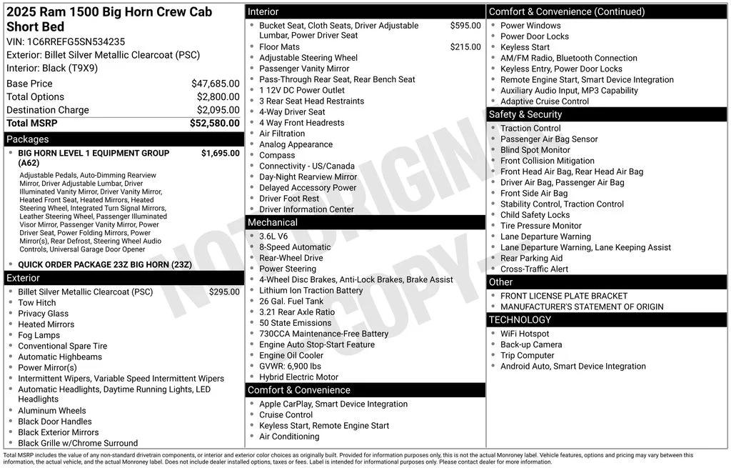 ram ram 1500 pickup 2025 1C6RREFG5SN534235 image ram ram 1500 pickup 2025 1C6RREFG5SN534235 image
